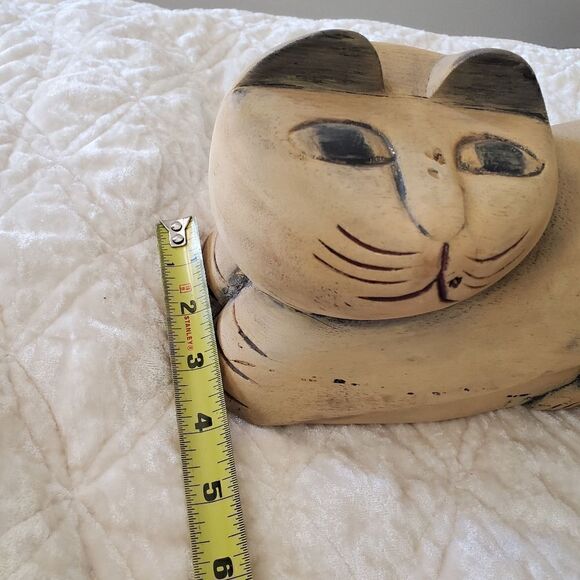Hand Carve Wood Cat - Picture 9 of 10